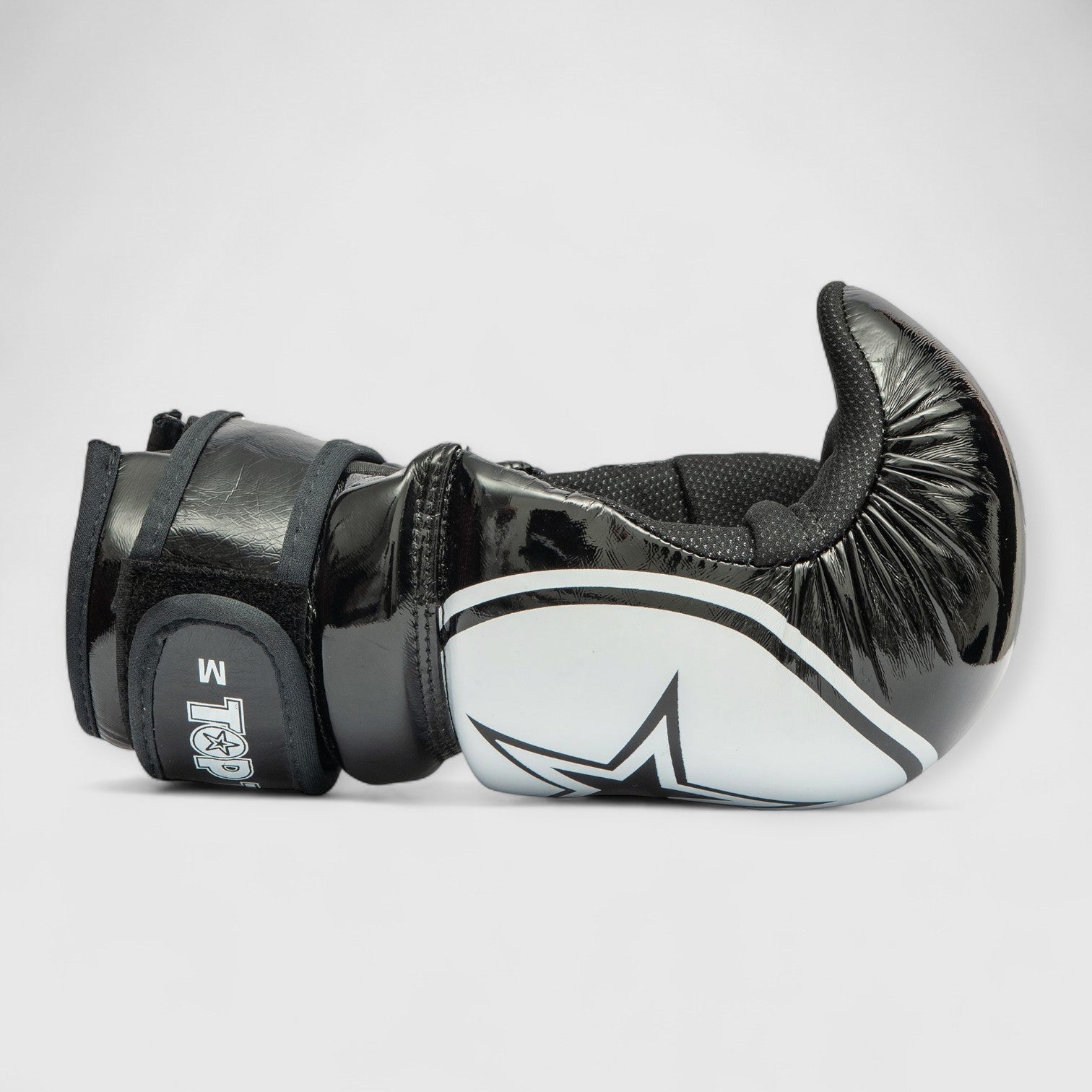 TOP TEN Glossy Pointfighter/Semikontakthansker - Svart/Hvit - CombatStore.no