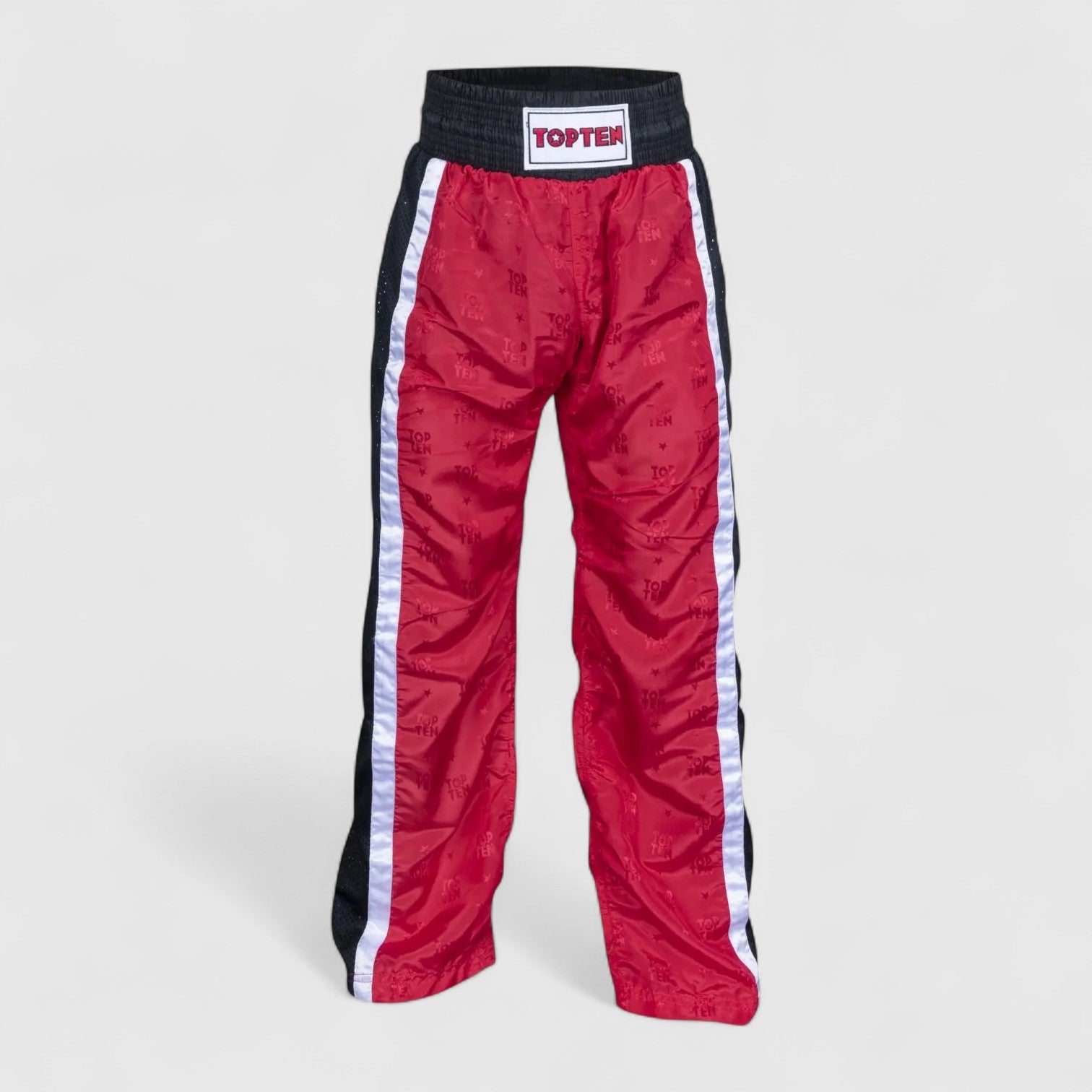 TOP TEN WAKO Mesh Kickboxingbukse - Rød/Svart - CombatStore.no